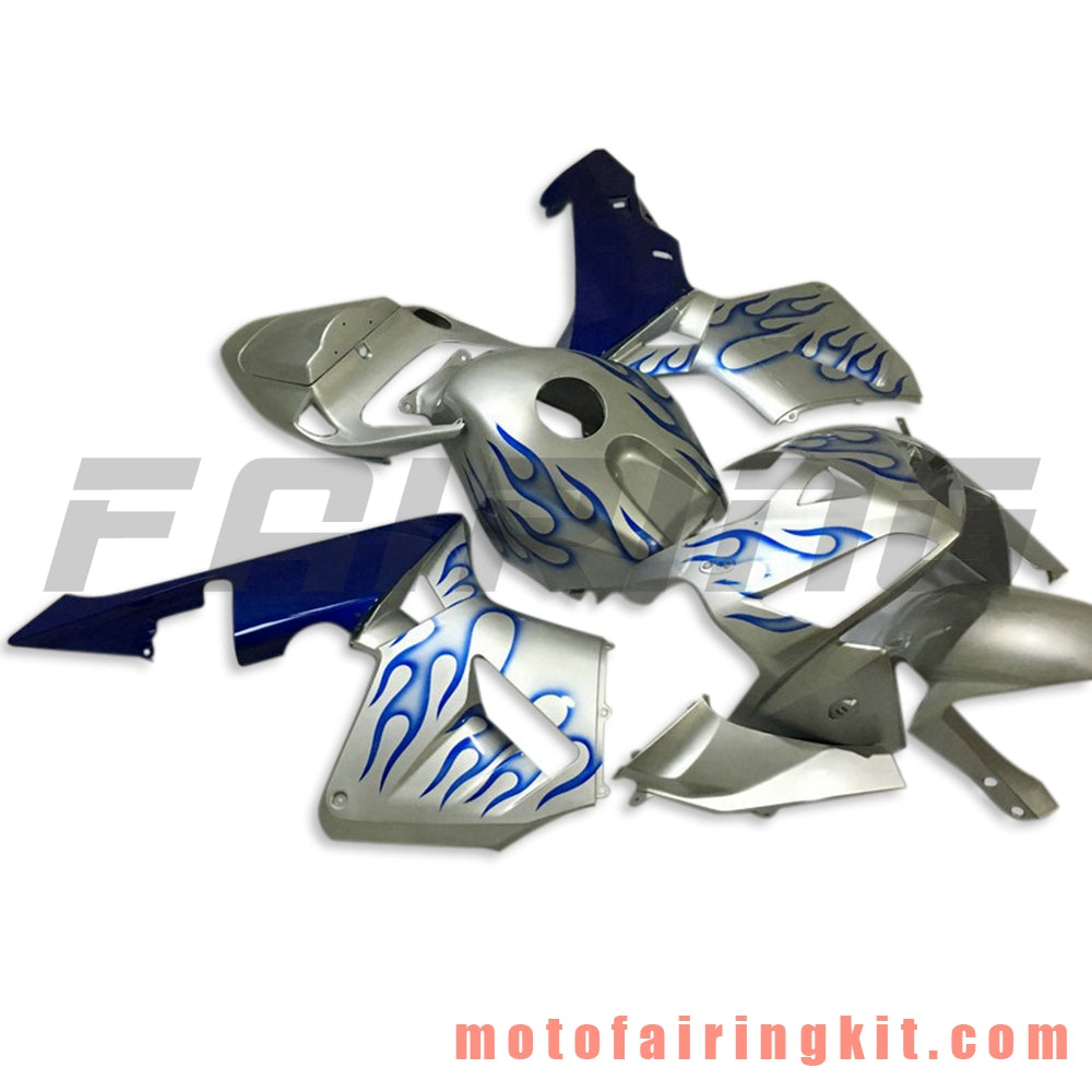 Fairing Kits Fit for CBR600RR 2005 2006 CBR600 RR 05 06 Plastic ABS Injection Mold Complete Motorcycle Body Aftermarket Bodywork Frame (Silver & Blue) B145