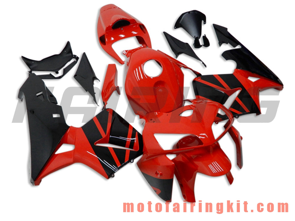 Fairing Kits Fit for CBR600RR 2005 2006 CBR600 RR 05 06 Plastic ABS Injection Mold Complete Motorcycle Body Aftermarket Bodywork Frame (Red & Black) B147