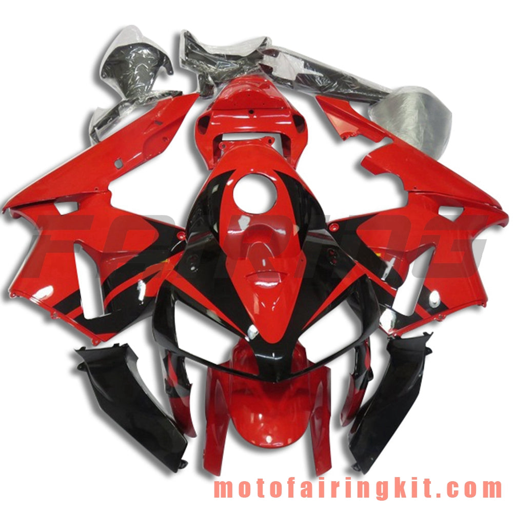 Kits de carenado aptos para CBR600RR 2005 2006 CBR600 RR 05 06 Molde de inyección de plástico ABS Carrocería completa para motocicleta Carrocería del mercado de accesorios Marco (rojo y negro) B156