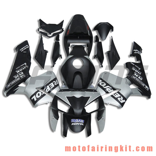 Fairing Kits Fit for CBR600RR 2005 2006 CBR600 RR 05 06 Plastic ABS Injection Mold Complete Motorcycle Body Aftermarket Bodywork Frame (Black & Silver) B160