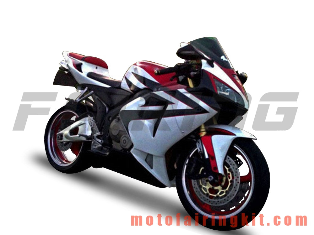 Fairing Kits Fit for CBR600RR 2005 2006 CBR600 RR 05 06 Plastic ABS Injection Mold Complete Motorcycle Body Aftermarket Bodywork Frame (White & Deep Red) B163