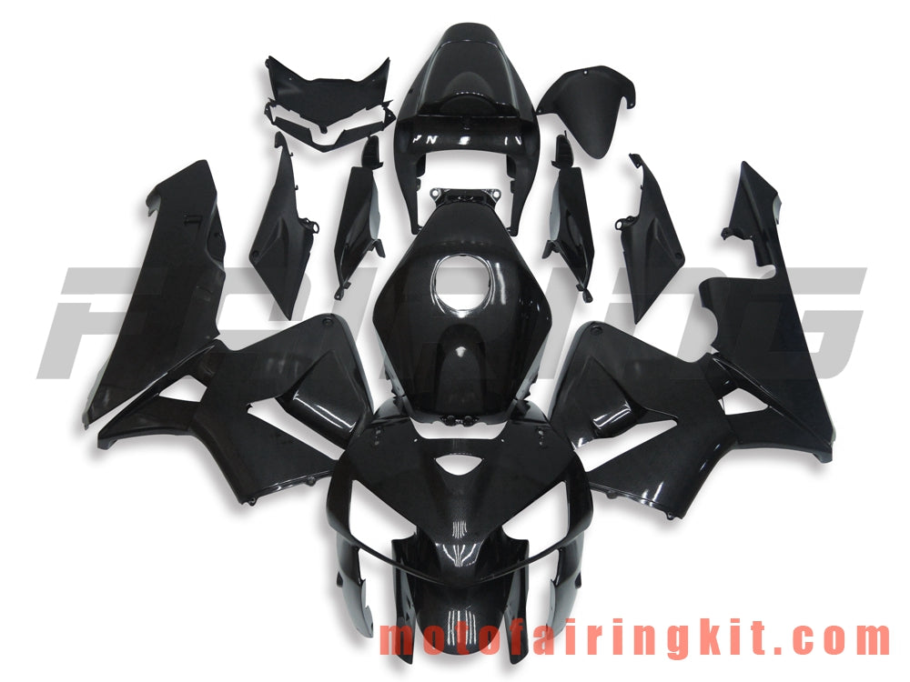 Fairing Kits Fit for CBR600RR 2005 2006 CBR600 RR 05 06 Plastic ABS Injection Mold Complete Motorcycle Body Aftermarket Bodywork Frame (Black & Carbon Fiber) B166