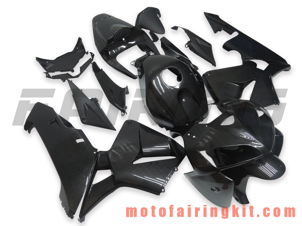 Fairing Kits Fit for CBR600RR 2005 2006 CBR600 RR 05 06 Plastic ABS Injection Mold Complete Motorcycle Body Aftermarket Bodywork Frame (Black & Carbon Fiber) B166