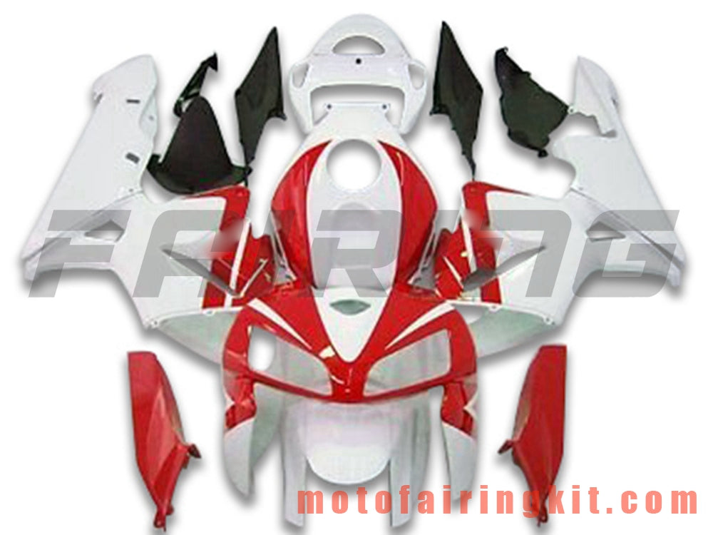 Fairing Kits Fit for CBR600RR 2005 2006 CBR600 RR 05 06 Plastic ABS Injection Mold Complete Motorcycle Body Aftermarket Bodywork Frame (Red & White) B168