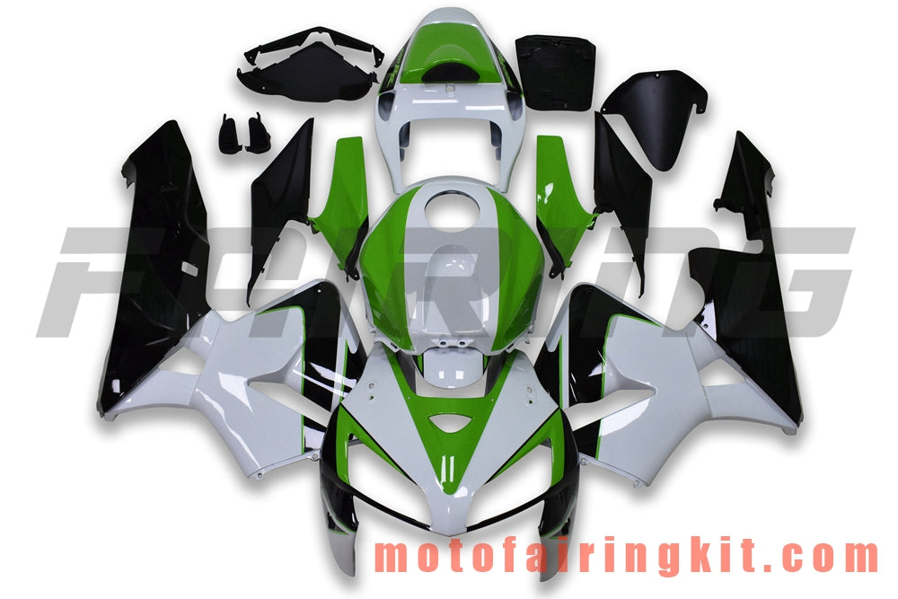 Fairing Kits Fit for CBR600RR 2005 2006 CBR600 RR 05 06 Plastic ABS Injection Mold Complete Motorcycle Body Aftermarket Bodywork Frame (White & Green) B169