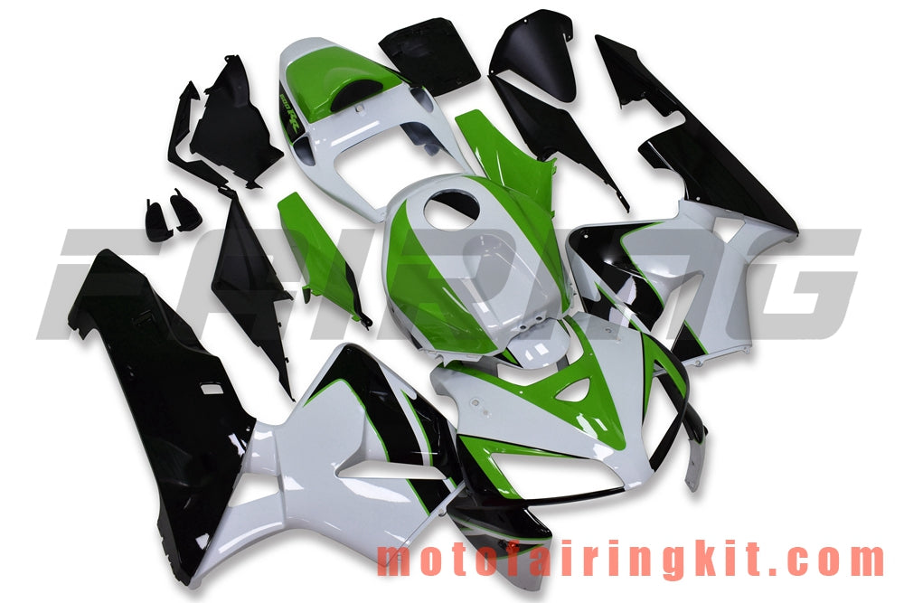 Fairing Kits Fit for CBR600RR 2005 2006 CBR600 RR 05 06 Plastic ABS Injection Mold Complete Motorcycle Body Aftermarket Bodywork Frame (White & Green) B169