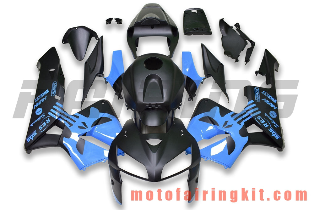 Kits de carenado aptos para CBR600RR 2005 2006 CBR600 RR 05 06 Molde de inyección de plástico ABS Carrocería completa para motocicleta Carrocería del mercado de accesorios Marco (negro y azul) B172