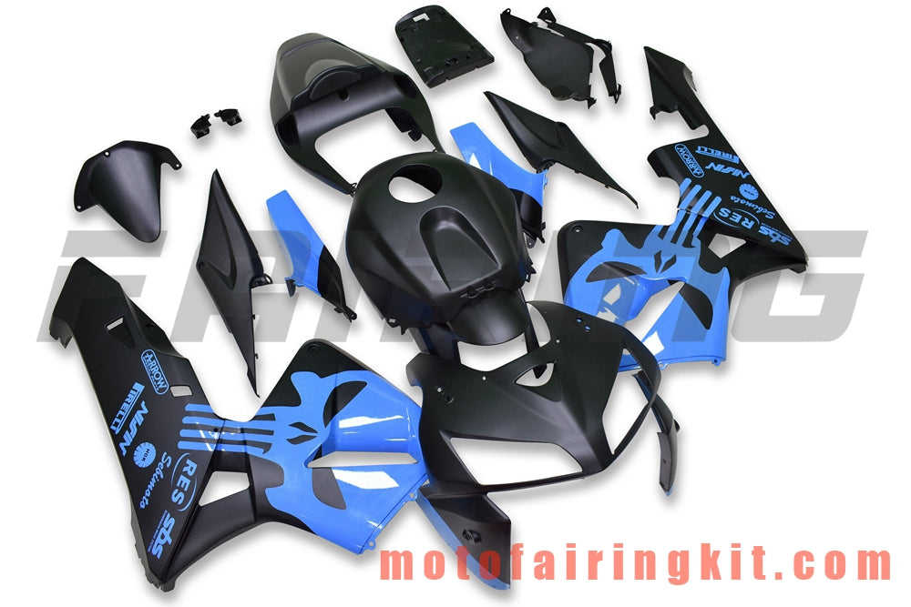 Fairing Kits Fit for CBR600RR 2005 2006 CBR600 RR 05 06 Plastic ABS Injection Mold Complete Motorcycle Body Aftermarket Bodywork Frame (Black & Blue) B172