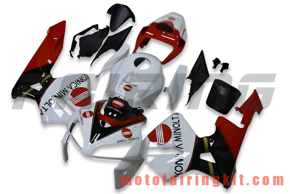 Fairing Kits Fit for CBR600RR 2005 2006 CBR600 RR 05 06 Plastic ABS Injection Mold Complete Motorcycle Body Aftermarket Bodywork Frame (White & Red) B173