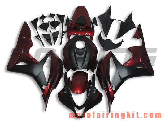 Kits de carenado aptos para CBR600RR 2007 2008 CBR 600RR 07 08 Molde de inyección de plástico ABS Carrocería completa para motocicleta Marco de carrocería de posventa (negro y rojo) B001