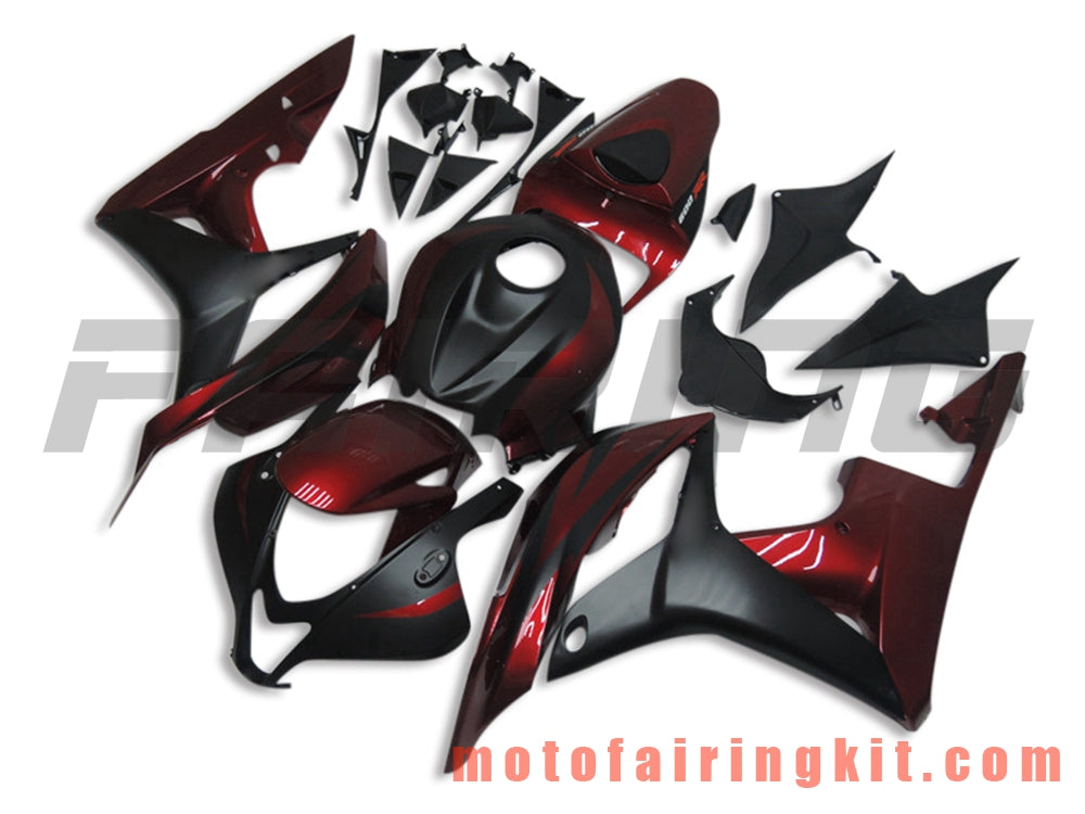 Fairing Kits Fit for CBR600RR 2007 2008 CBR 600RR 07 08 Plastic ABS Injection Mold Complete Motorcycle Body Aftermarket Bodywork Frame (Black & Red) B001