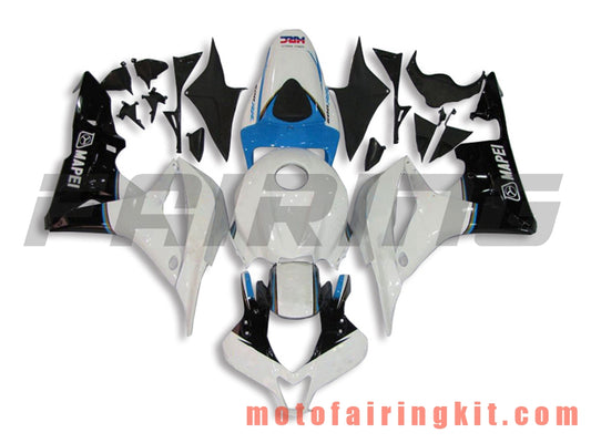 Kits de carenado aptos para CBR600RR 2007 2008 CBR 600RR 07 08 Molde de inyección de plástico ABS Carrocería completa para motocicleta Marco de carrocería de posventa (blanco y negro) B002