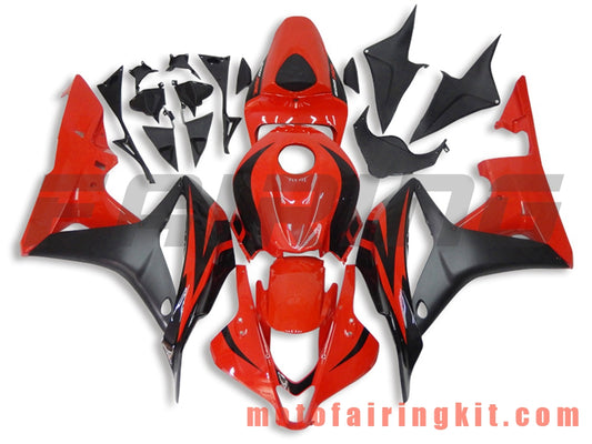 Kits de carenado aptos para CBR600RR 2007 2008 CBR 600RR 07 08 Molde de inyección de plástico ABS Carrocería completa para motocicleta Marco de carrocería de posventa (rojo y negro) B004