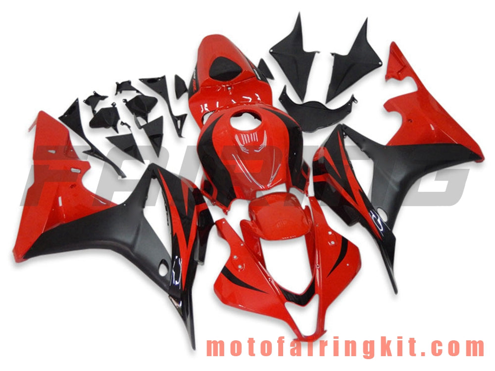 Fairing Kits Fit for CBR600RR 2007 2008 CBR 600RR 07 08 Plastic ABS Injection Mold Complete Motorcycle Body Aftermarket Bodywork Frame (Red & Black) B004