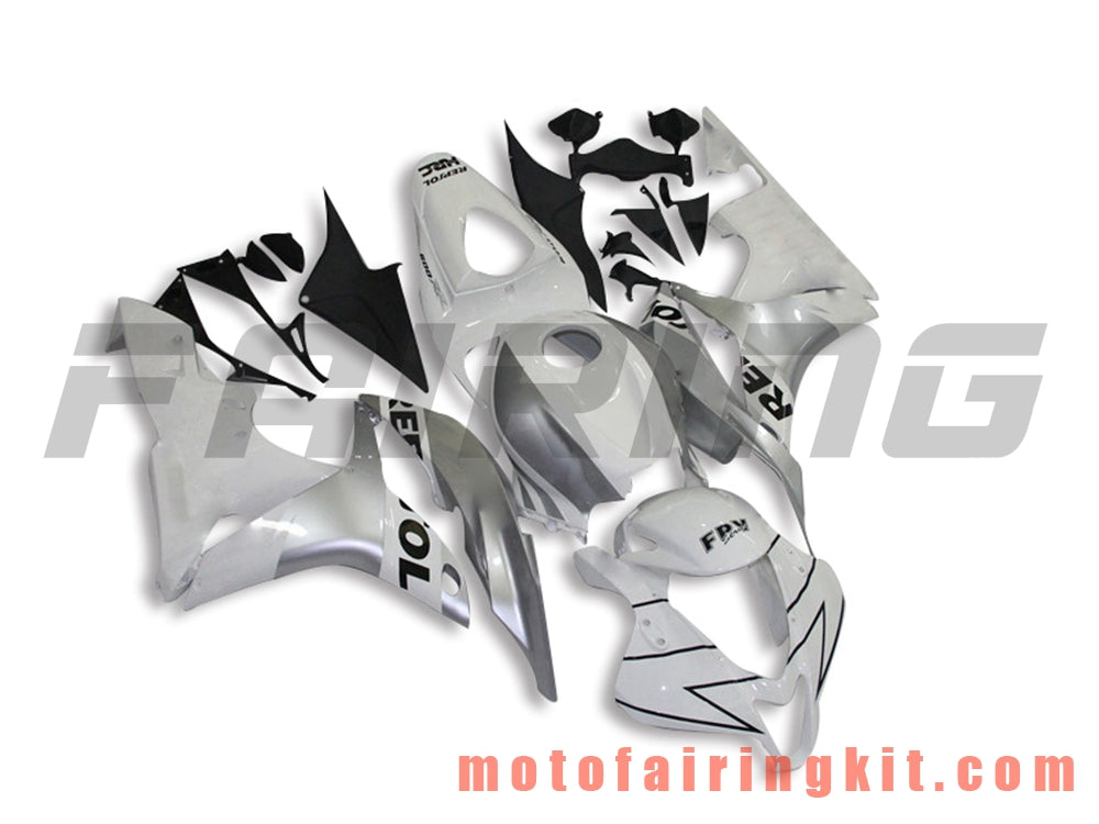 フェアリングキット CBR600RR 2007 2008 CBR 600RR 07 08 プラスチック ABS 射出成形 完全なオートバイボディ アフターマーケットボディワークフレーム (ホワイト &amp; シルバー) B008