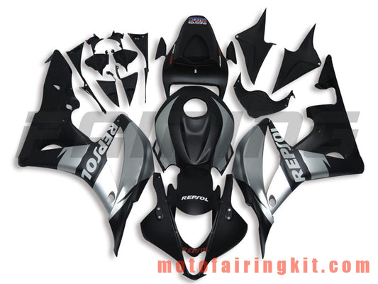 Kits de carenado aptos para CBR600RR 2007 2008 CBR 600RR 07 08 Molde de inyección de plástico ABS Carrocería completa para motocicleta Marco de carrocería de posventa (negro y plateado) B010