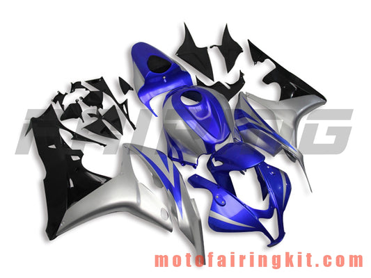 Kits de carenado aptos para CBR600RR 2007 2008 CBR 600RR 07 08 Molde de inyección de plástico ABS Carrocería completa para motocicleta Carrocería del mercado de accesorios Marco (azul y plata) B011