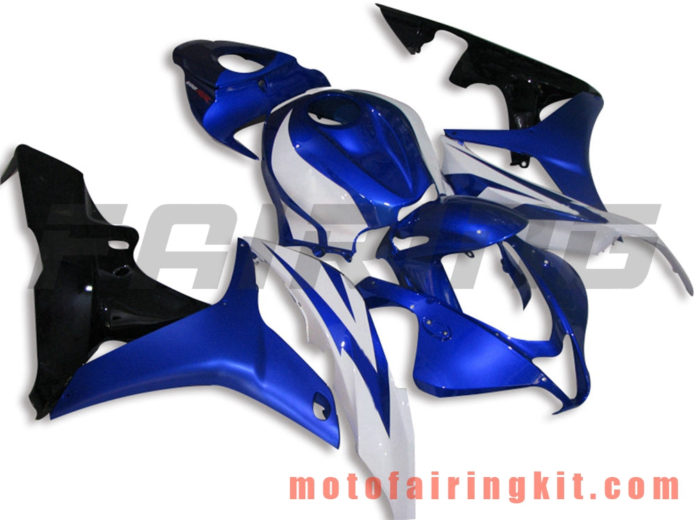 フェアリングキット CBR600RR 2007 2008 CBR 600RR 07 08 プラスチック ABS 射出成形 完全なオートバイボディ アフターマーケットボディワークフレーム (ブルー &amp; ホワイト) B016