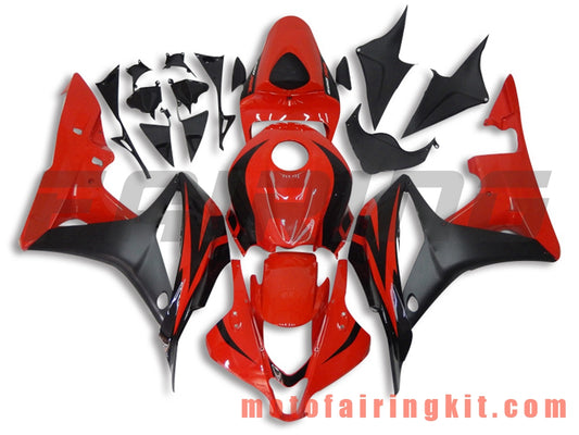 Kits de carenado aptos para CBR600RR 2007 2008 CBR 600RR 07 08 Molde de inyección de plástico ABS Carrocería completa para motocicleta Marco de carrocería de posventa (rojo y negro) B020