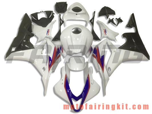 フェアリングキット CBR600RR 2007 2008 CBR 600RR 07 08 プラスチック ABS 射出成形 完全なオートバイボディ アフターマーケットボディワークフレーム (ホワイト &amp; ブルー) B030