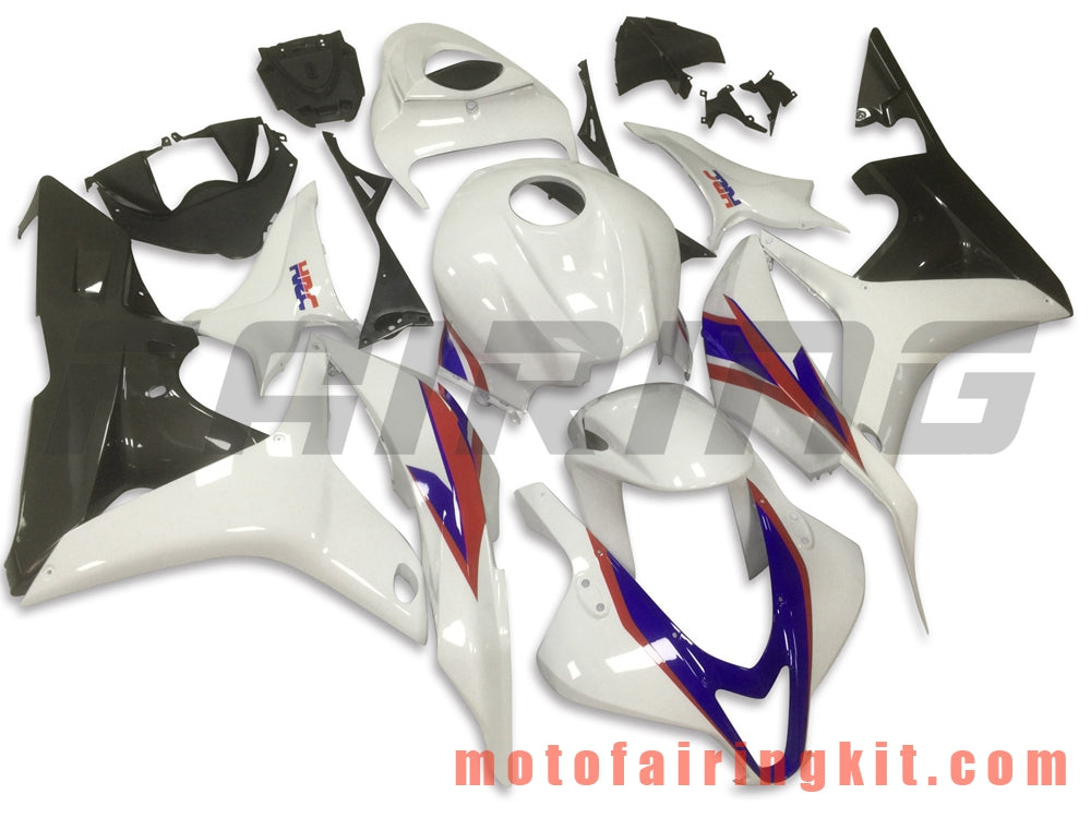 Fairing Kits Fit for CBR600RR 2007 2008 CBR 600RR 07 08 Plastic ABS Injection Mold Complete Motorcycle Body Aftermarket Bodywork Frame (White & Blue) B030