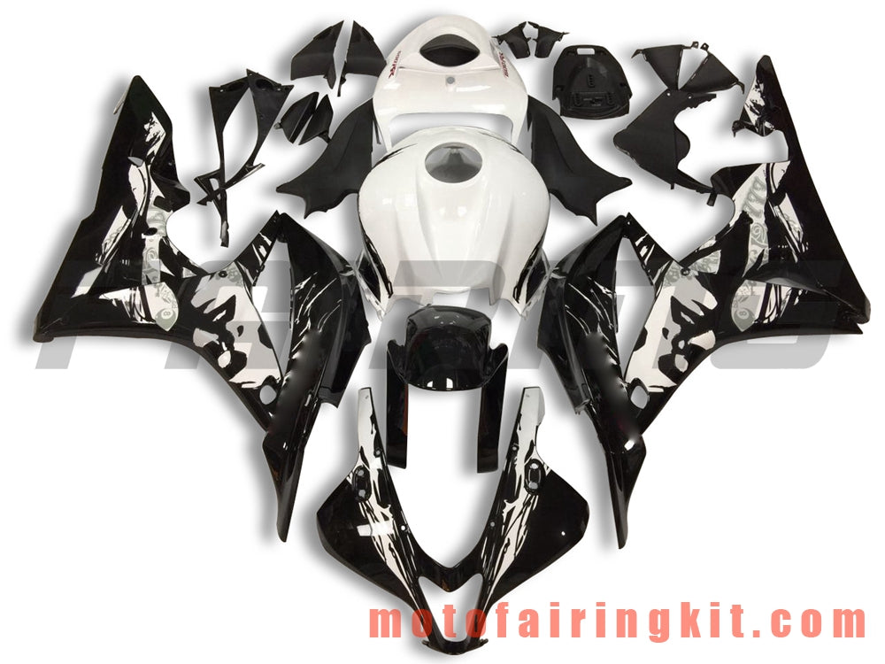 Kits de carenado aptos para CBR600RR 2007 2008 CBR 600RR 07 08 Molde de inyección de plástico ABS Carrocería completa para motocicleta Marco de carrocería de posventa (blanco y negro) B033