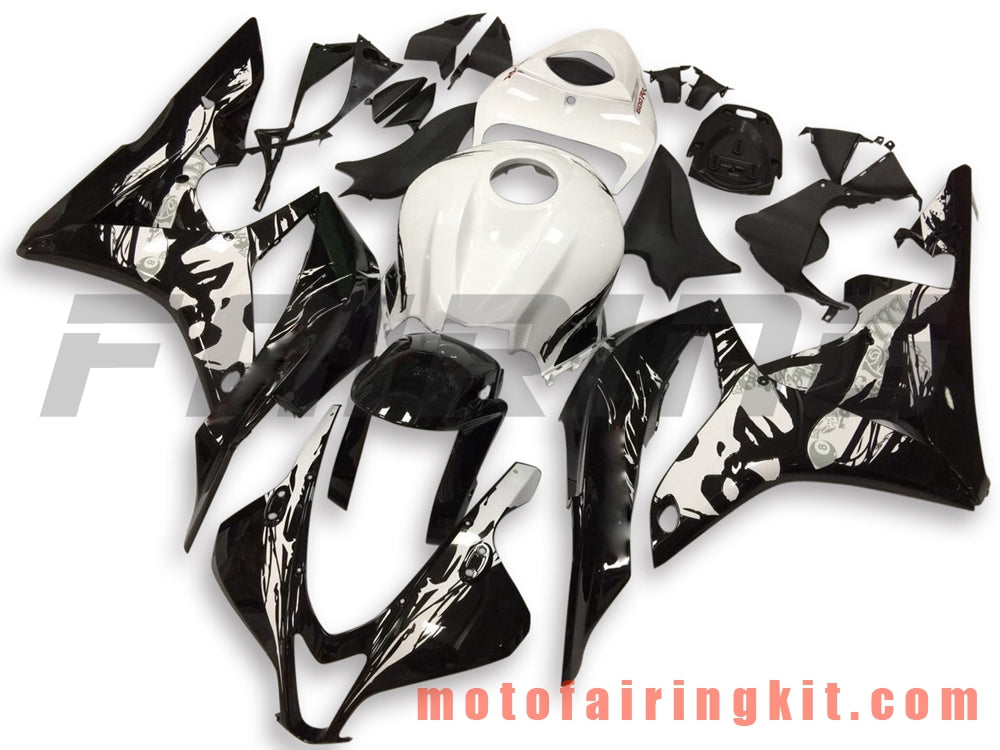 Fairing Kits Fit for CBR600RR 2007 2008 CBR 600RR 07 08 Plastic ABS Injection Mold Complete Motorcycle Body Aftermarket Bodywork Frame (Black & White) B033