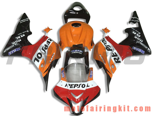 フェアリングキット CBR600RR 2007 2008 CBR 600RR 07 08 プラスチック ABS 射出成形 完全なオートバイボディ アフターマーケットボディワークフレーム (オレンジ &amp; ブラック) B034