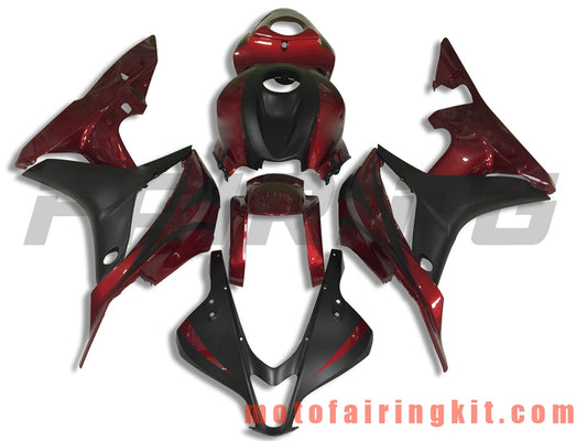 Fairing Kits Fit for CBR600RR 2007 2008 CBR 600RR 07 08 Plastic ABS Injection Mold Complete Motorcycle Body Aftermarket Bodywork Frame (Black & Deep Red) B035