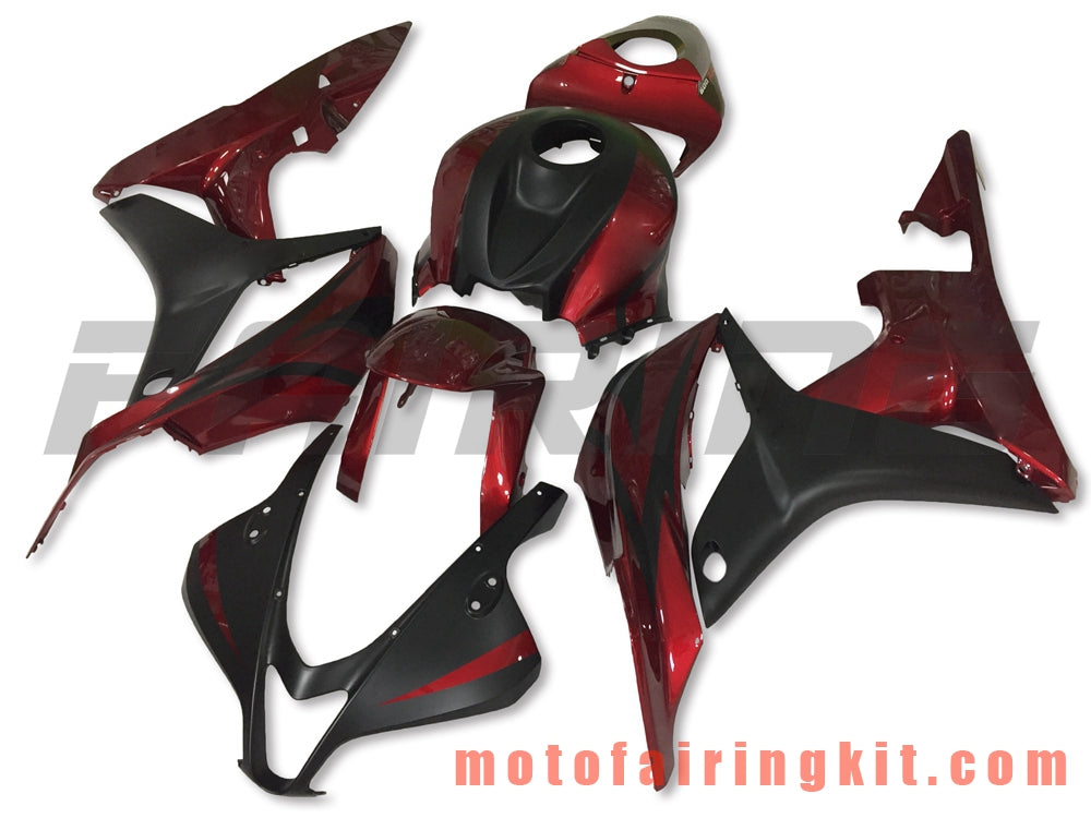 Kits de carenado aptos para CBR600RR 2007 2008 CBR 600RR 07 08 Molde de inyección de plástico ABS Carrocería completa para motocicleta Carrocería del mercado de accesorios Marco (negro y rojo oscuro) B035