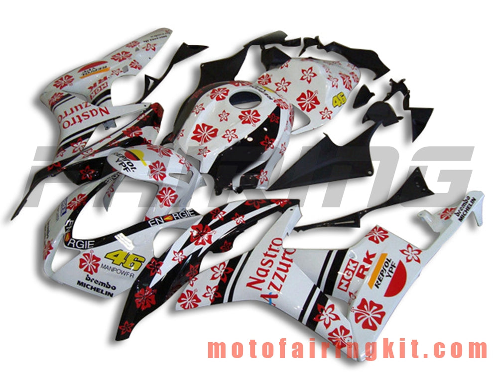 Kits de carenado aptos para CBR600RR 2007 2008 CBR 600RR 07 08 Molde de inyección de plástico ABS Carrocería completa para motocicleta Marco de carrocería de posventa (blanco y rojo) B043