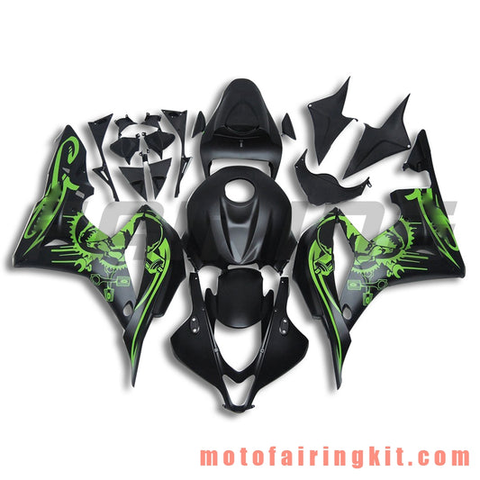 Fairing Kits Fit for CBR600RR 2007 2008 CBR 600RR 07 08 Plastic ABS Injection Mold Complete Motorcycle Body Aftermarket Bodywork Frame (Black & Green) B052