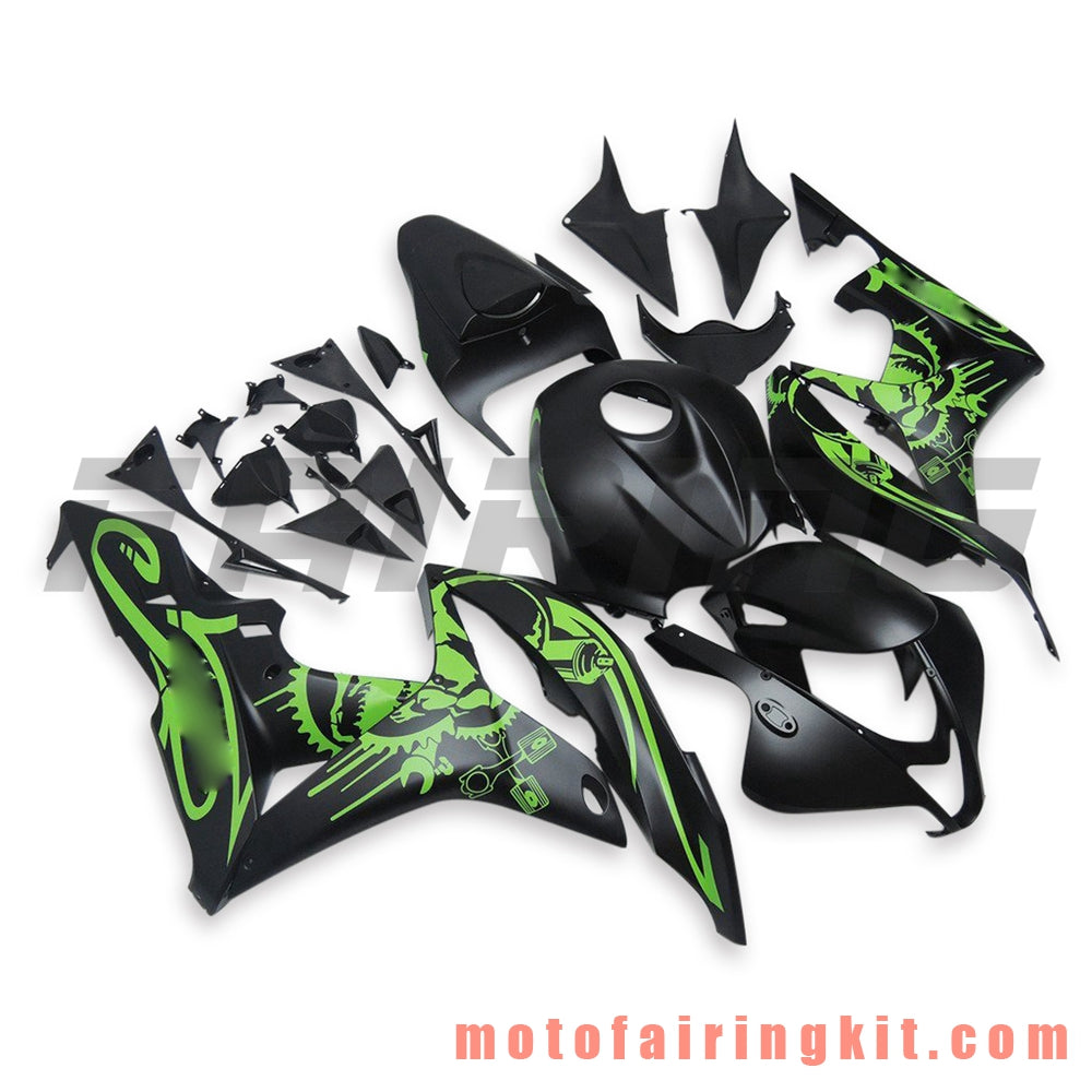 Fairing Kits Fit for CBR600RR 2007 2008 CBR 600RR 07 08 Plastic ABS Injection Mold Complete Motorcycle Body Aftermarket Bodywork Frame (Black & Green) B052