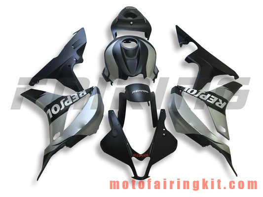 フェアリングキット CBR600RR 2007 2008 CBR 600RR 07 08 プラスチック ABS 射出成形 完全なオートバイボディ アフターマーケットボディワークフレーム (ブラック &amp; シルバー) B053