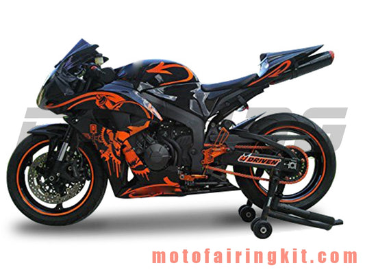 Kits de carenado aptos para CBR600RR 2007 2008 CBR 600RR 07 08 Molde de inyección de plástico ABS Carrocería completa para motocicleta Marco de carrocería de posventa (negro y naranja) B056