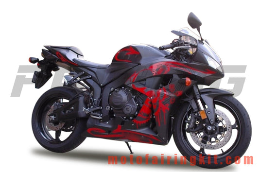 Fairing Kits Fit for CBR600RR 2007 2008 CBR 600RR 07 08 Plastic ABS Injection Mold Complete Motorcycle Body Aftermarket Bodywork Frame (Black & Red) B057