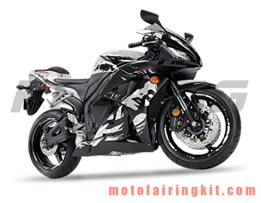 フェアリングキット CBR600RR 2007 2008 CBR 600RR 07 08 プラスチック ABS 射出成形 完全なオートバイボディ アフターマーケットボディワークフレーム (ブラック &amp; ホワイト) B058