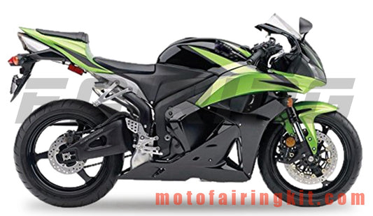 Kits de carenado aptos para CBR600RR 2007 2008 CBR 600RR 07 08 Molde de inyección de plástico ABS Carrocería completa para motocicleta Marco de carrocería de posventa (verde y negro) B062