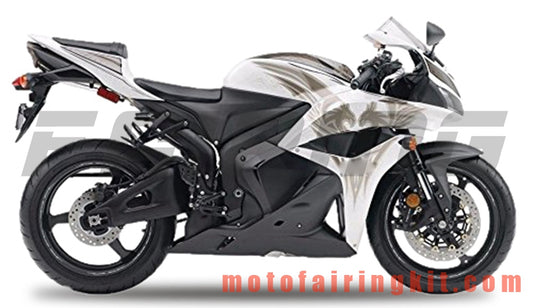 フェアリングキット CBR600RR 2007 2008 CBR 600RR 07 08 プラスチック ABS 射出成形 完全なオートバイボディ アフターマーケットボディワークフレーム (ホワイト &amp; ブラック) B065