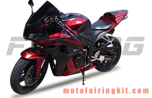 フェアリングキット CBR600RR 2007 2008 CBR 600RR 07 08 プラスチック ABS 射出成形 完全なオートバイボディ アフターマーケットボディワークフレーム (レッド &amp; ブラック) B068