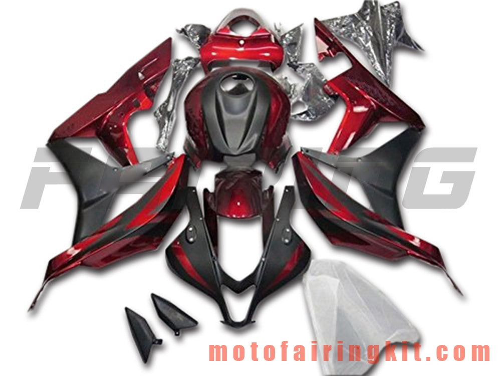 Kits de carenado aptos para CBR600RR 2007 2008 CBR 600RR 07 08 Molde de inyección de plástico ABS Carrocería completa para motocicleta Marco de carrocería de posventa (rojo y negro) B068