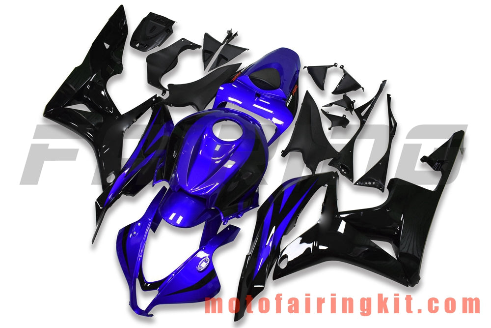 フェアリングキット CBR600RR 2007 2008 CBR 600RR 07 08 プラスチック ABS 射出成形 完全なオートバイボディ アフターマーケットボディワークフレーム (ブルー &amp; ブラック) B069