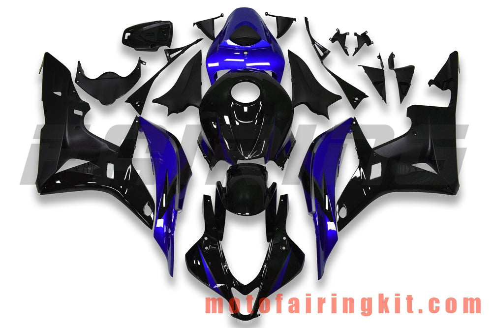 Fairing Kits Fit for CBR600RR 2007 2008 CBR 600RR 07 08 Plastic ABS Injection Mold Complete Motorcycle Body Aftermarket Bodywork Frame (Black & Blue) B073