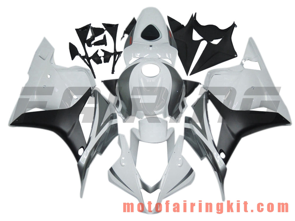 Fairing Kits Fit for CBR600RR 2009 2010 2011 2012 CBR600 RR 09 10 11 12 Plastic ABS Injection Mold Complete Motorcycle Body Aftermarket Bodywork Frame (White & Silver) B007