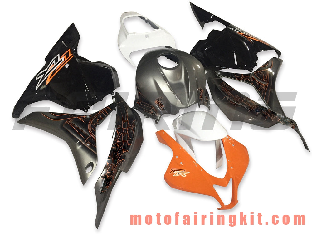 Fairing Kits Fit for CBR600RR 2009 2010 2011 2012 CBR600 RR 09 10 11 12 Plastic ABS Injection Mold Complete Motorcycle Body Aftermarket Bodywork Frame (Black & Orange) B016