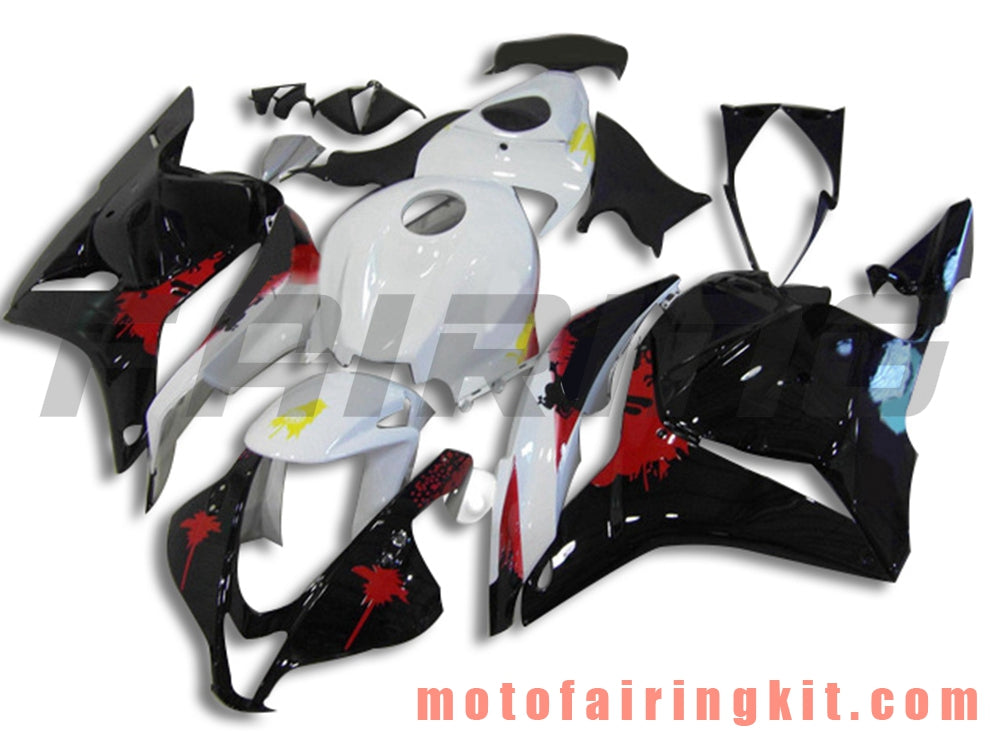 フェアリングキット CBR600RR 2009 2010 2011 2012 CBR600 RR 09 10 11 12 プラスチック ABS 射出成形 完全なオートバイボディ アフターマーケットボディワークフレーム (ブラック &amp; ホワイト) B023