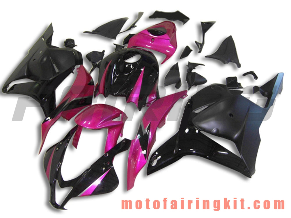 Fairing Kits Fit for CBR600RR 2009 2010 2011 2012 CBR600 RR 09 10 11 12 Plastic ABS Injection Mold Complete Motorcycle Body Aftermarket Bodywork Frame (Pink & Black) B024