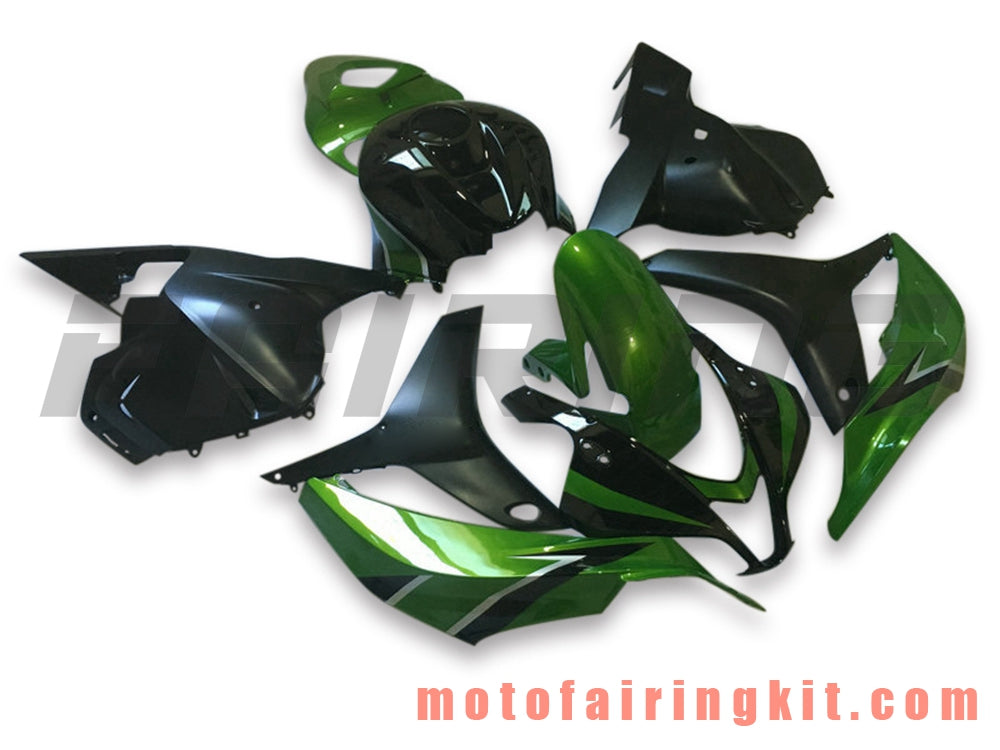 Fairing Kits Fit for CBR600RR 2009 2010 2011 2012 CBR600 RR 09 10 11 12 Plastic ABS Injection Mold Complete Motorcycle Body Aftermarket Bodywork Frame (Green & Black) B026