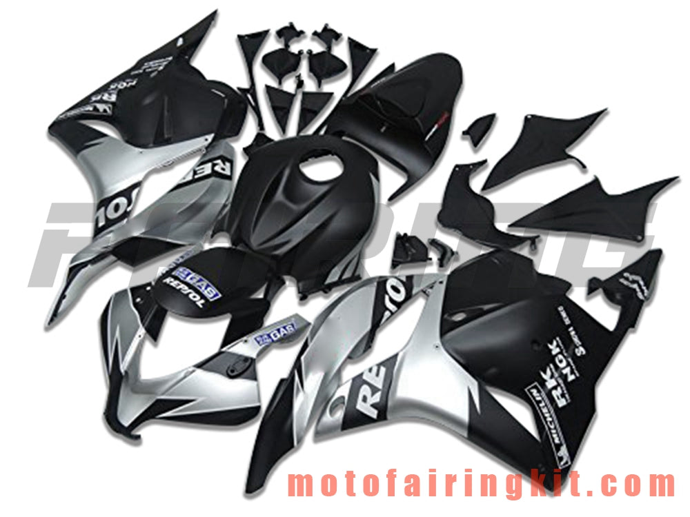 Fairing Kits Fit for CBR600RR 2009 2010 2011 2012 CBR600 RR 09 10 11 12 Plastic ABS Injection Mold Complete Motorcycle Body Aftermarket Bodywork Frame (Silver & Black) B032