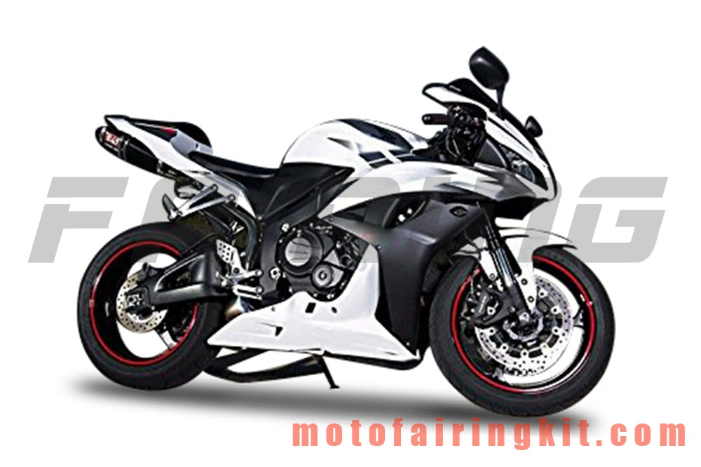 Kits de carenado aptos para CBR600RR 2009 2010 2011 2012 CBR600 RR 09 10 11 12 Molde de inyección de plástico ABS Carrocería completa para motocicleta Carrocería del mercado de accesorios Marco (blanco y plateado) B036